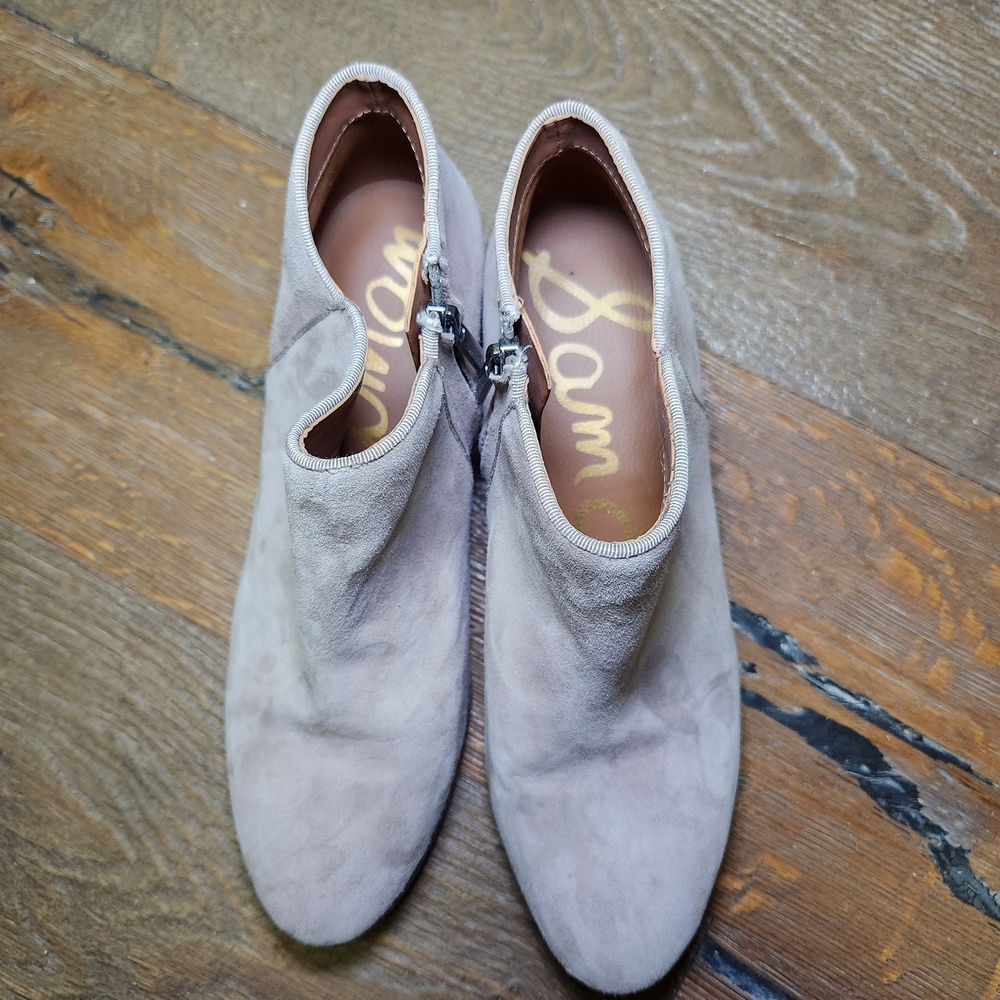 Sam Edelman Gray Suede Ankle Boots Minimalist Design